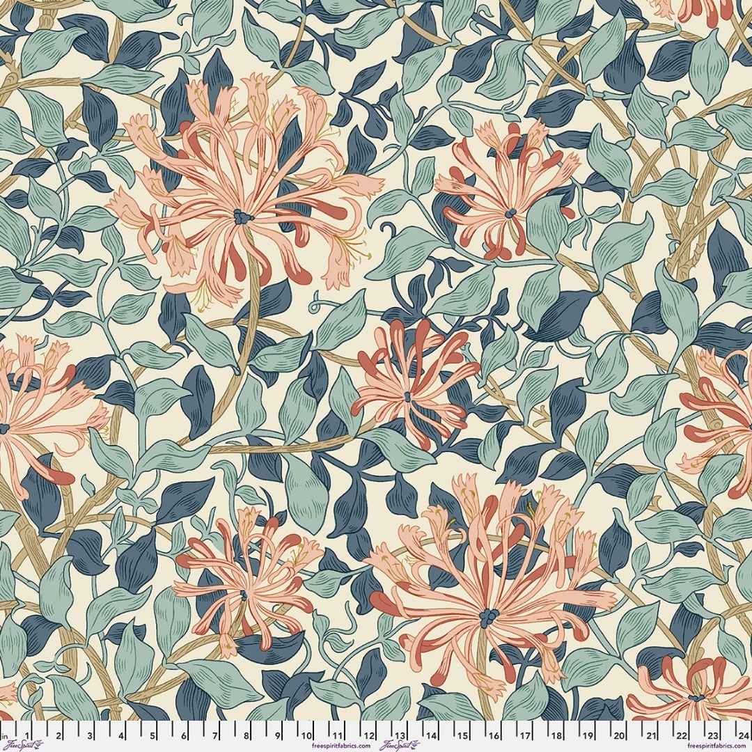William Morris Wideback - Honeysuckle - Aqua