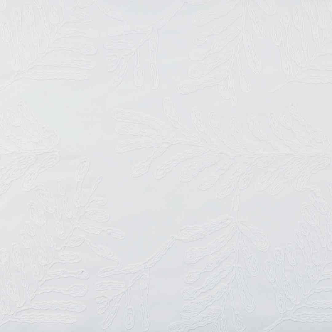 Embroidered Palms Cotton - White