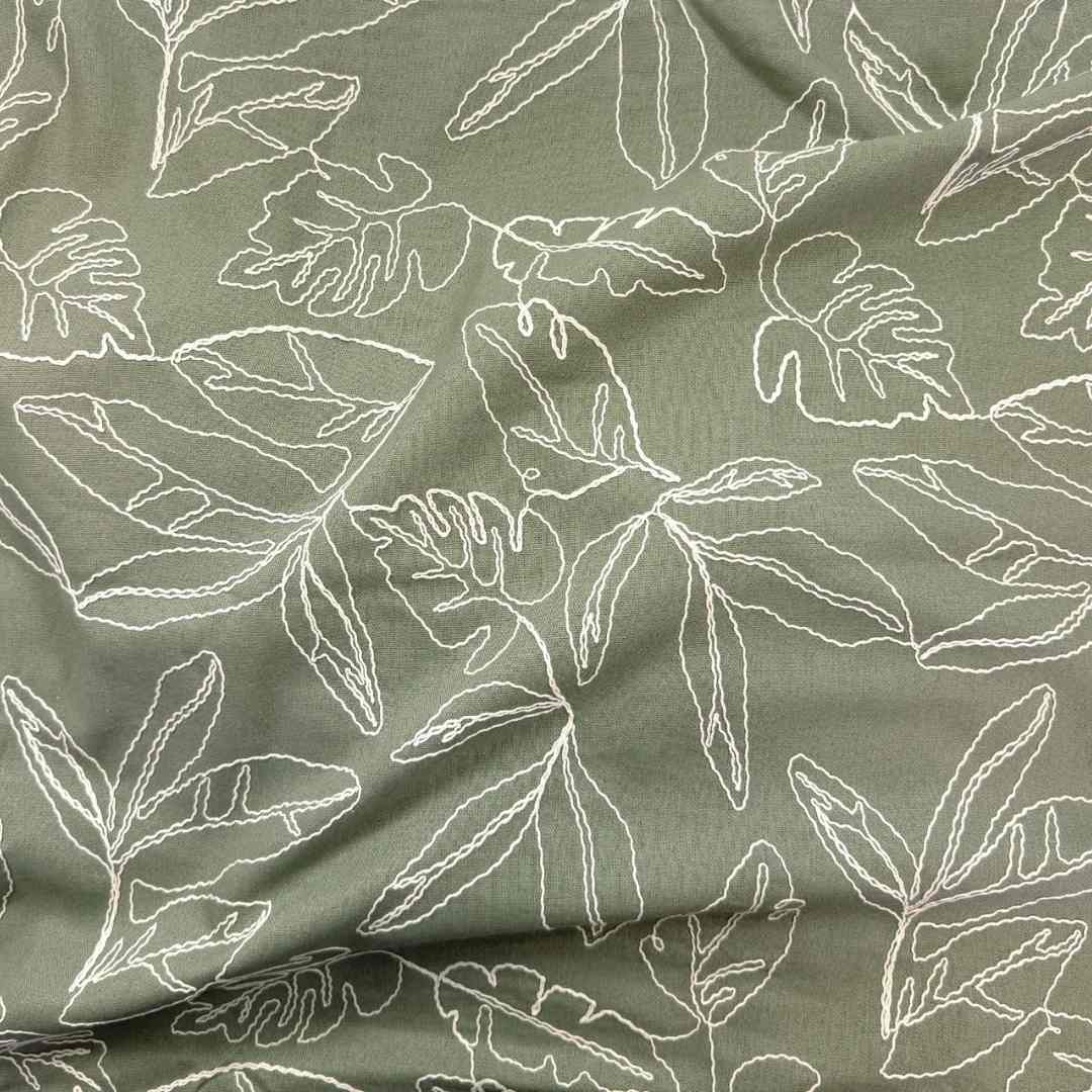 Capri Embroidered Linen Blend - Sage