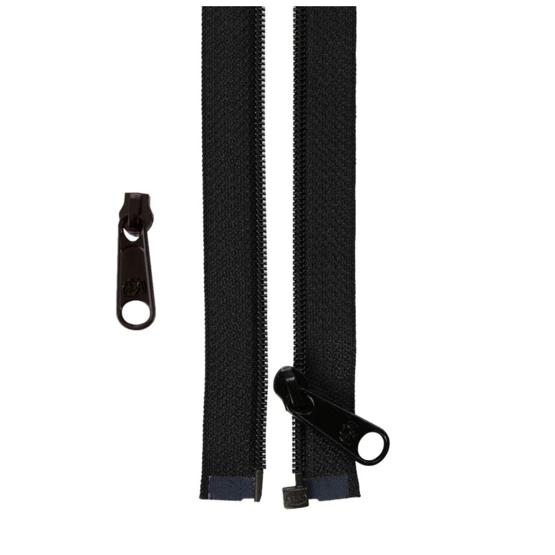 50" Separating Zipper - Black