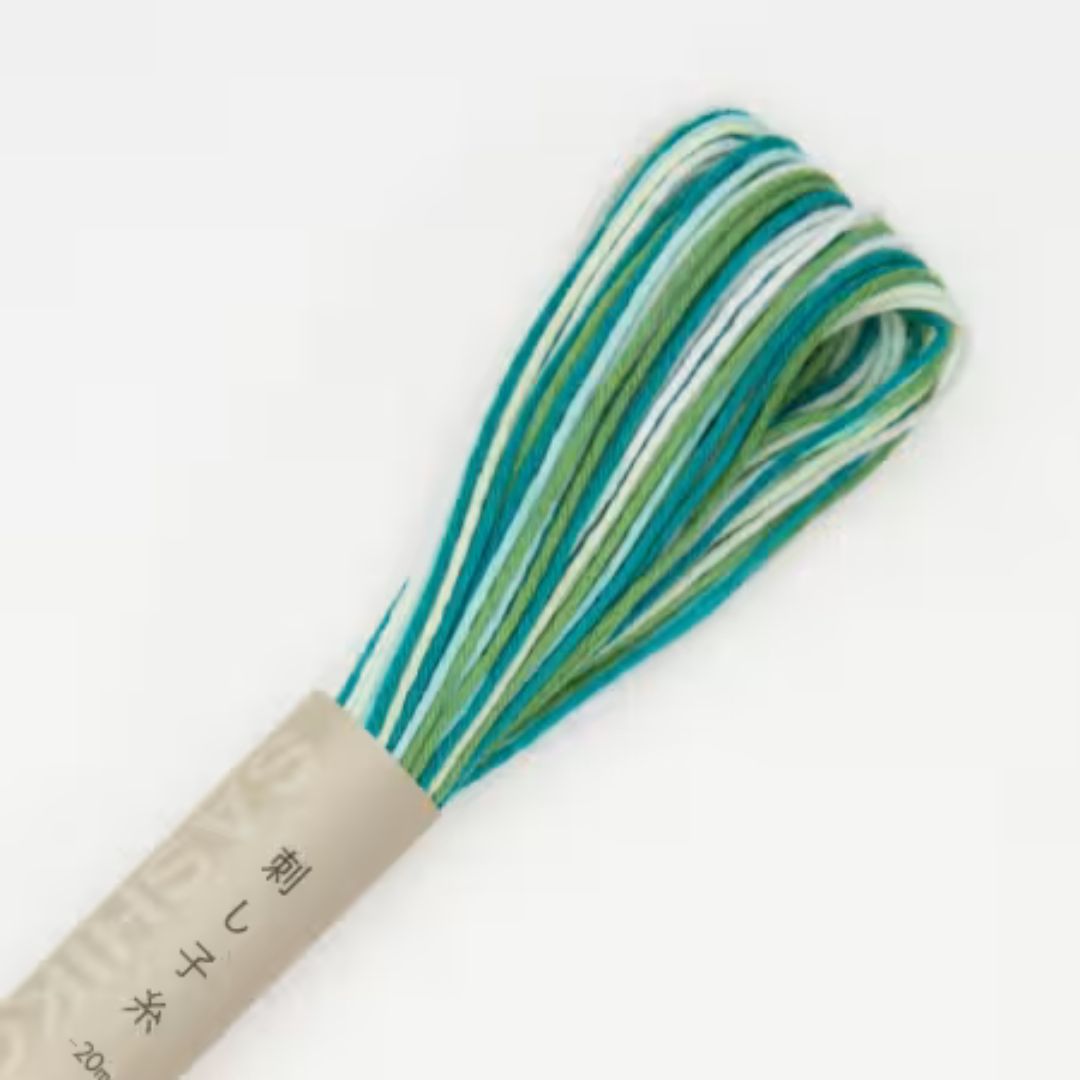 Olympus Sashiko Thread Variegated (Small Skein) - Green