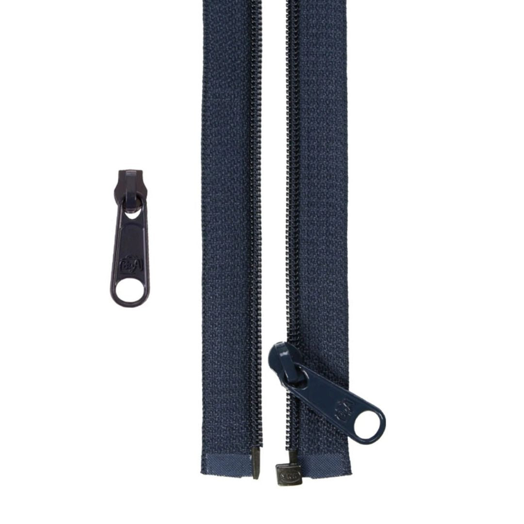50" Separating Zipper - Navy