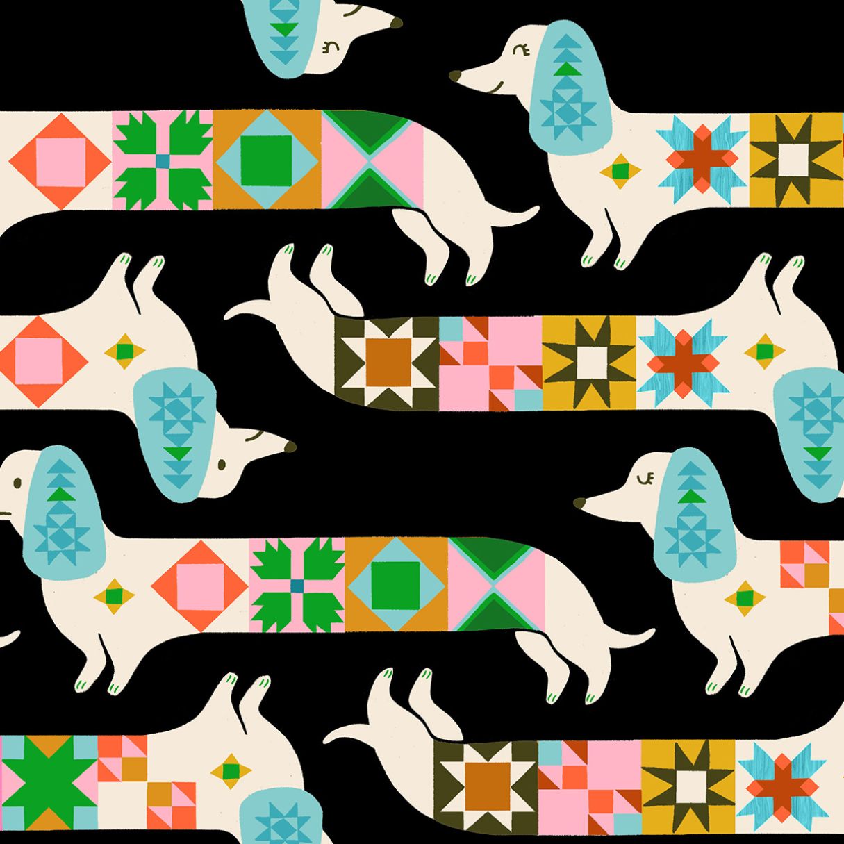 1 800 Notion - Quilty Dogs - Soft Black