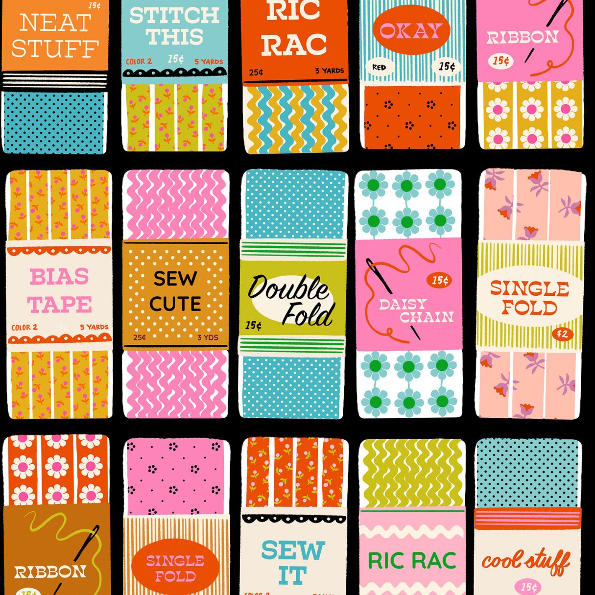 1 800 Notion - Vintage Trims - Soft Black