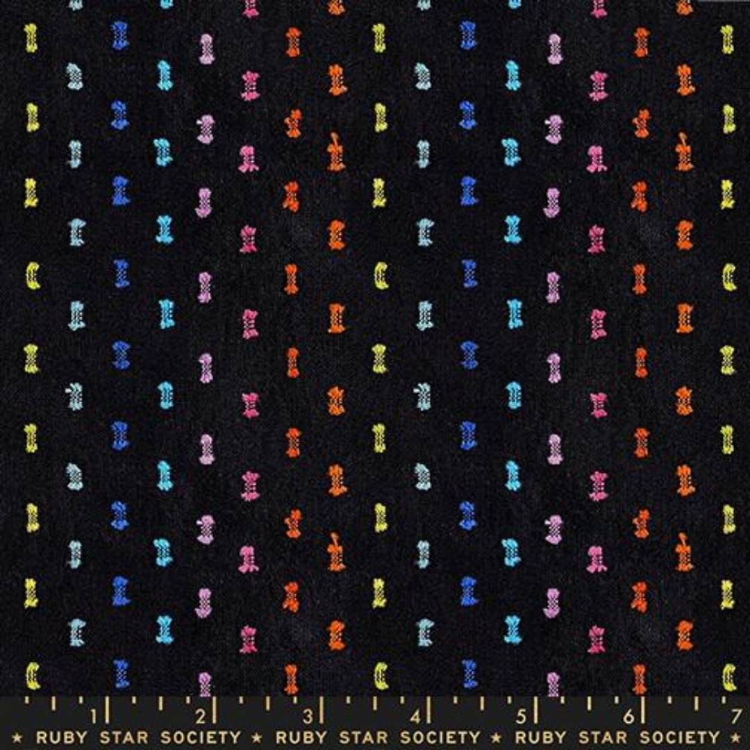 Warp and Weft Mystic Fable - Flicker Rainbow on Black