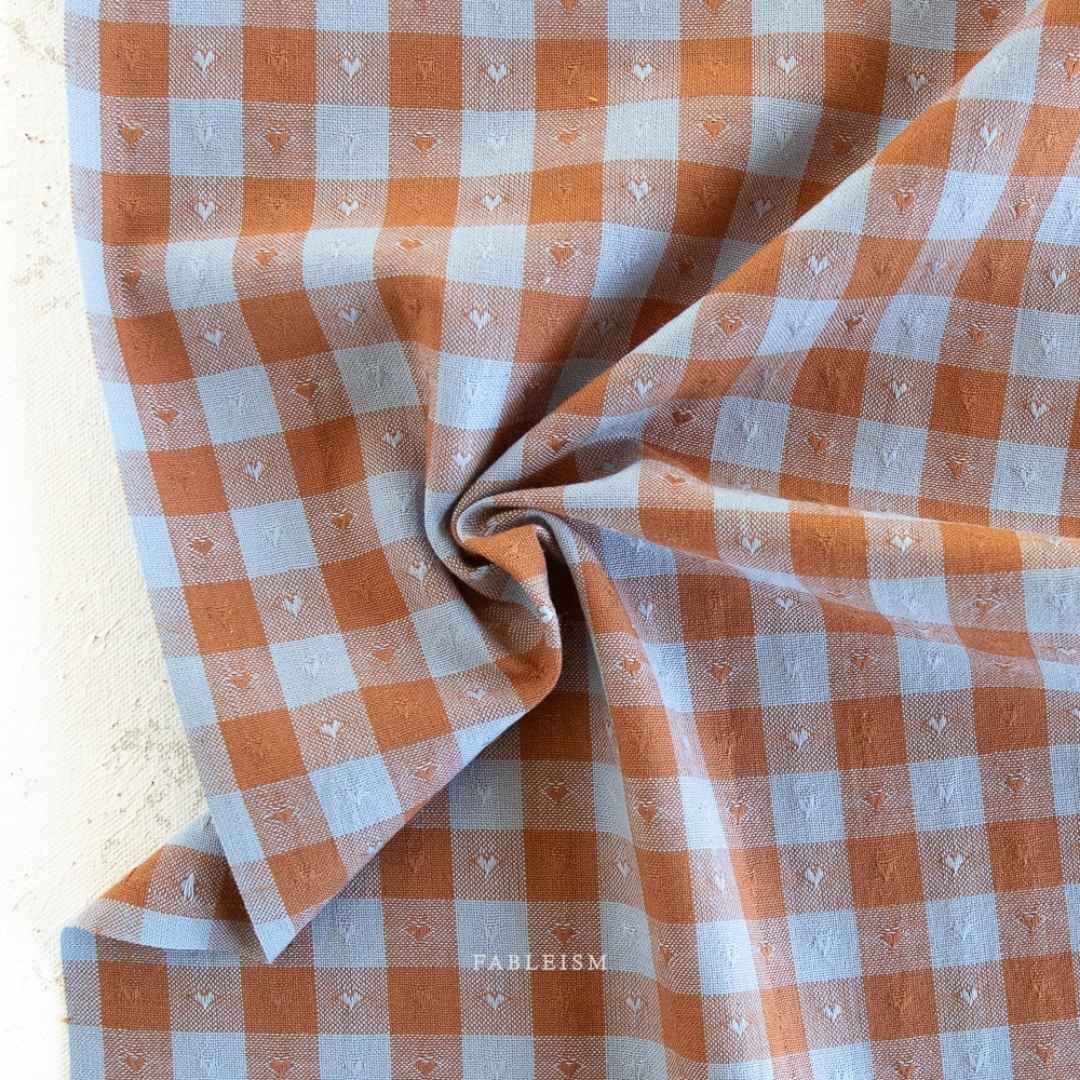Fableism - Queen of Hearts Woven - Gingham Dobby Hearts Riviera