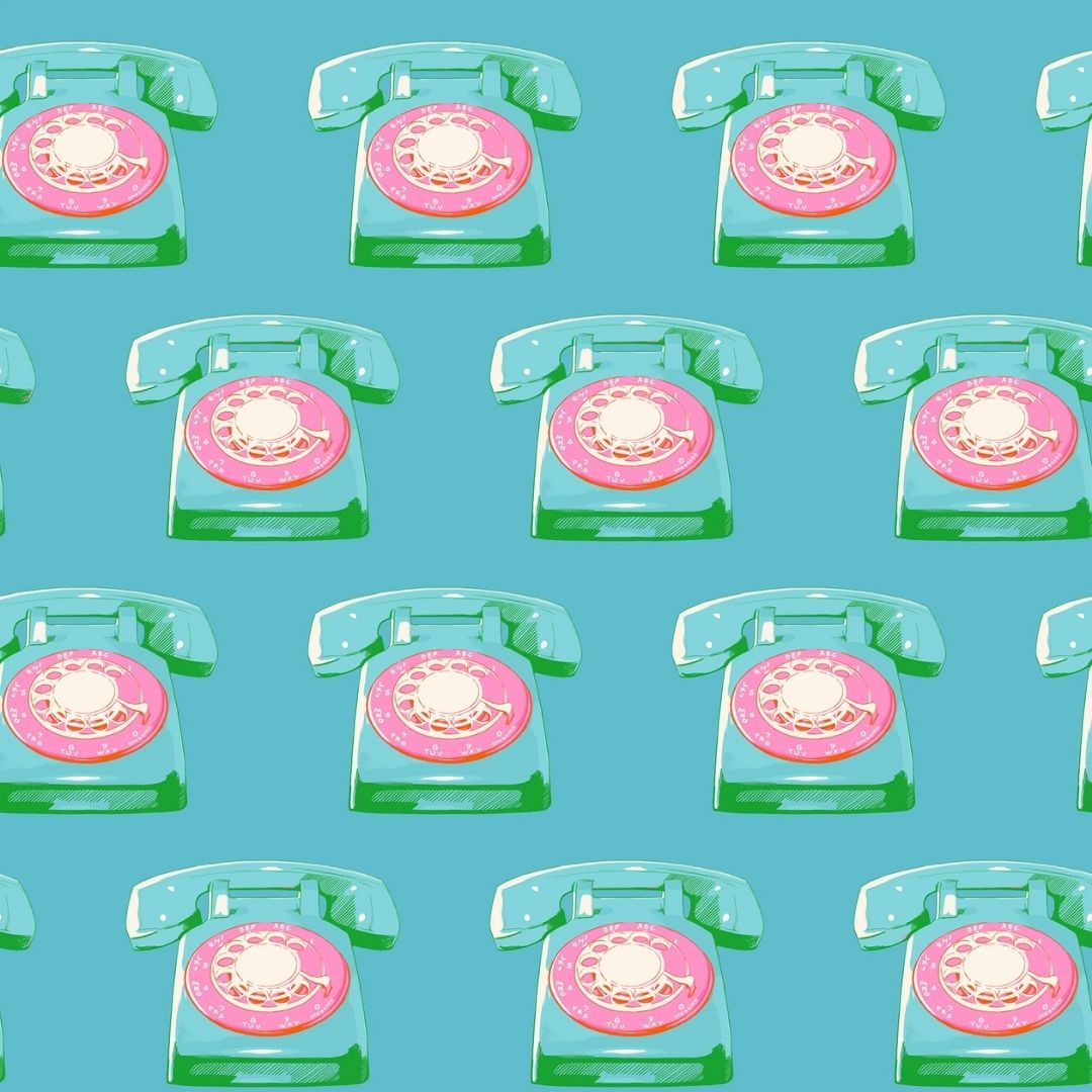 Sparkle Mart - Retro Telephones - Dark Turquoise