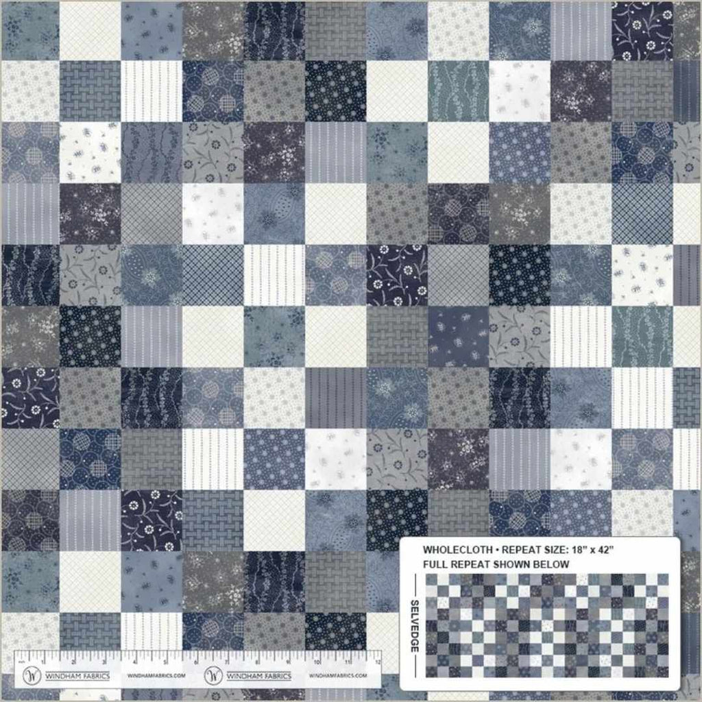 Faded Indigo - Whole Cloth - Multi