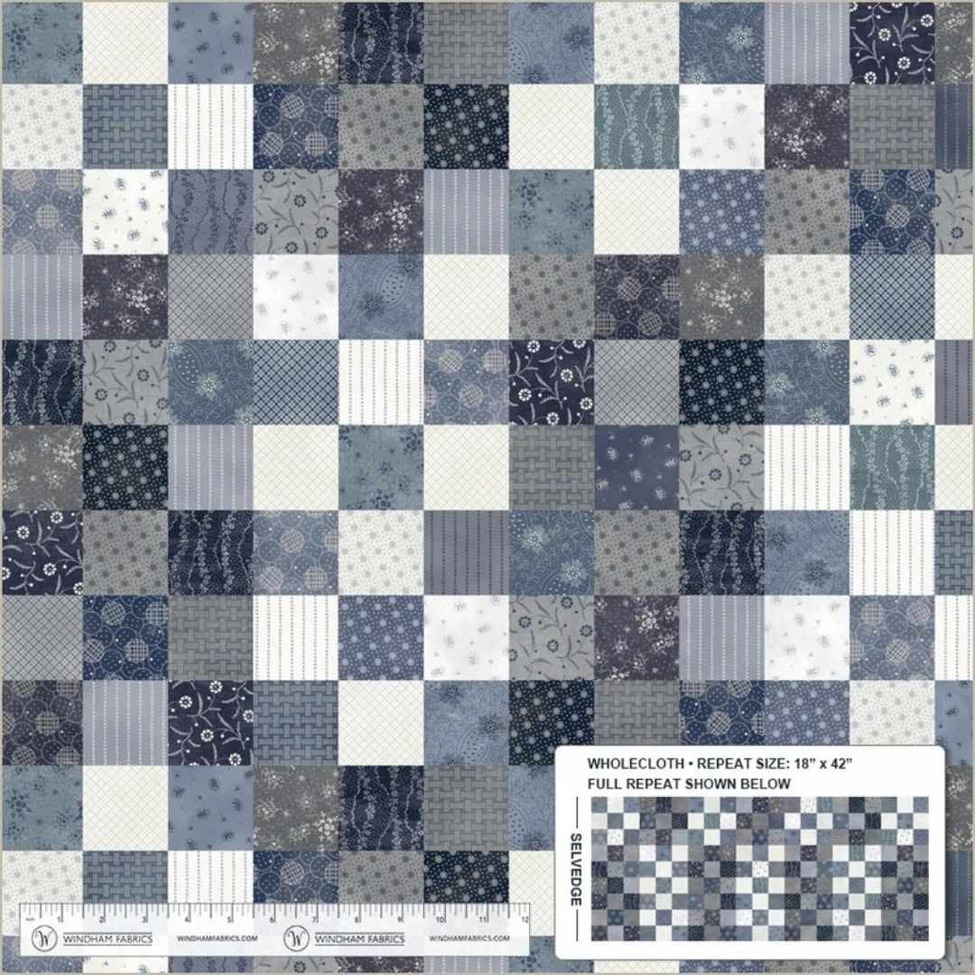 Faded Indigo - Whole Cloth - Multi