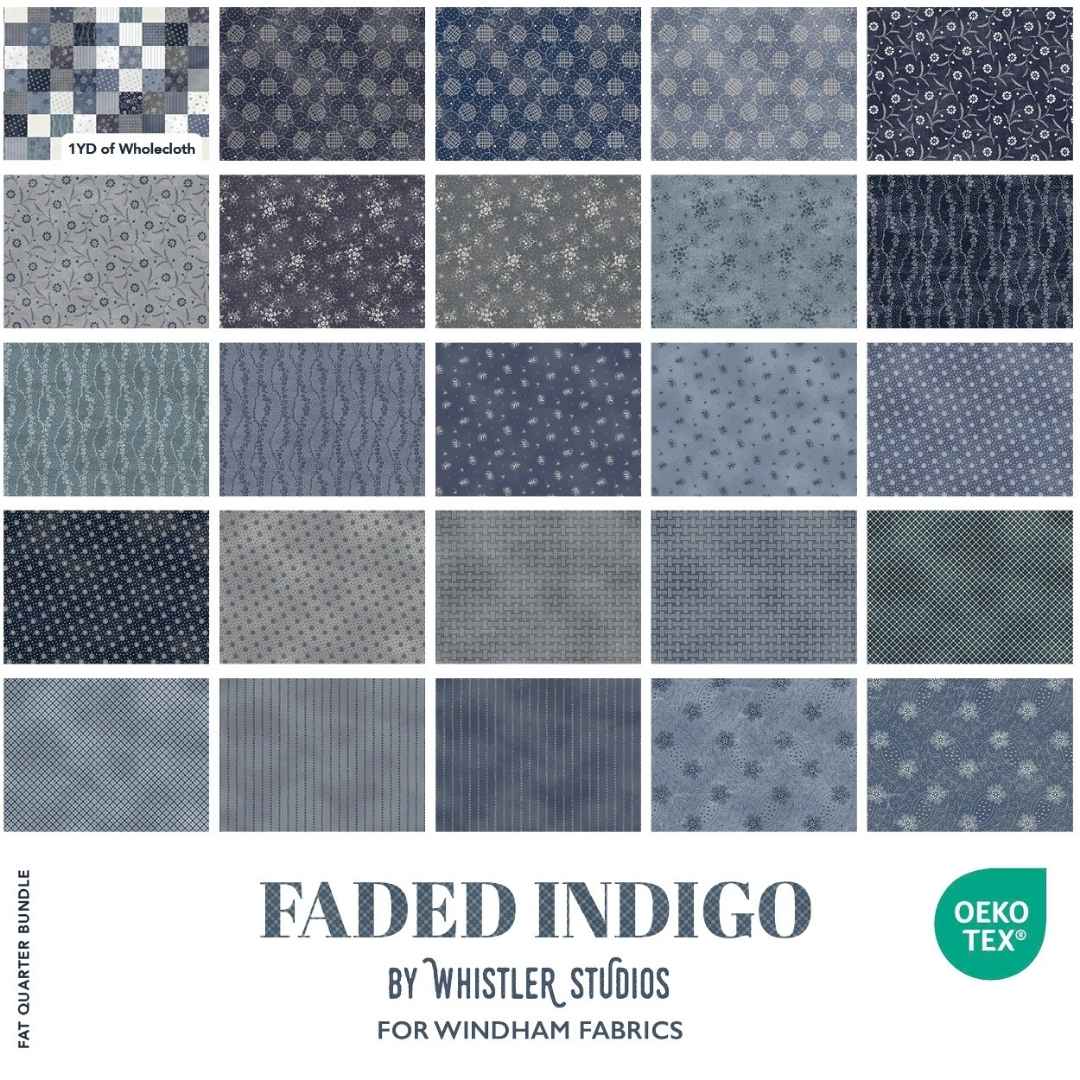 FQ Bundle - Faded Indigo - 24 PIeces Plus 1-Yard Cut