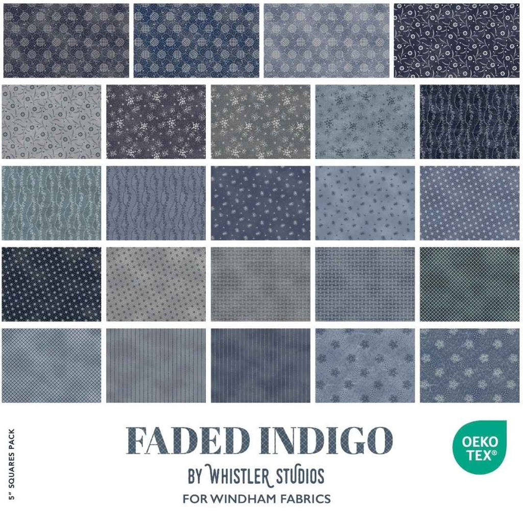 Faded Indigo 5" Charm Pack