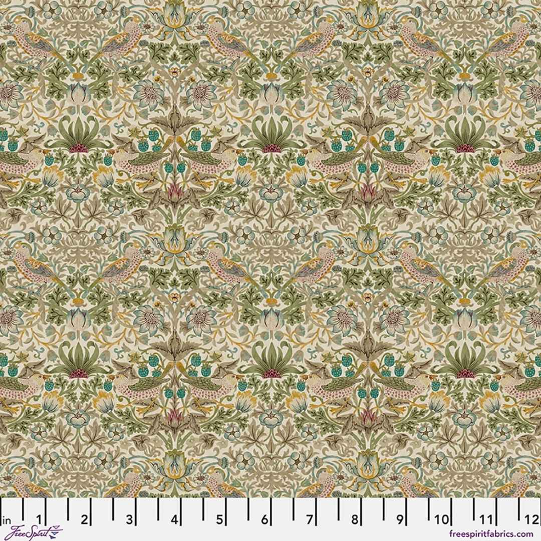William Morris Lodden - Mini Strawberry Thief - Old Gold
