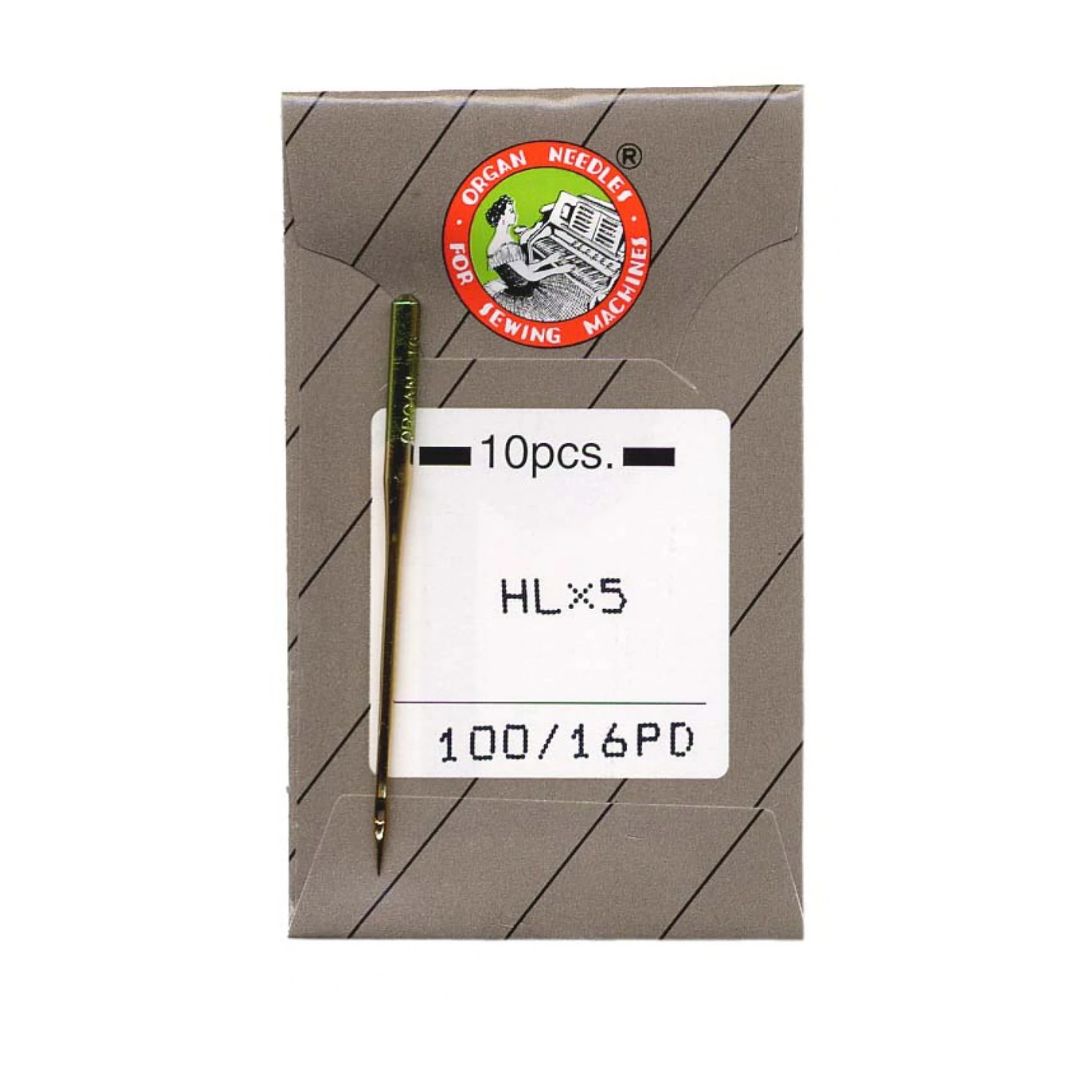 Organ HL-5 Needles for High-Speed Machines - 100/16 - 10 Pack