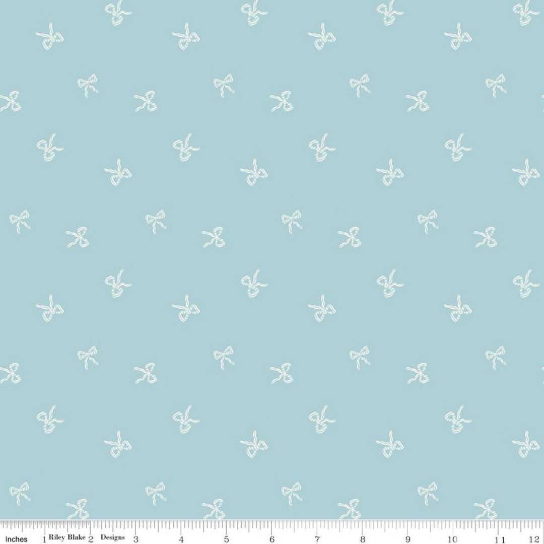 Cotton Tales Flannel - Bows Blue