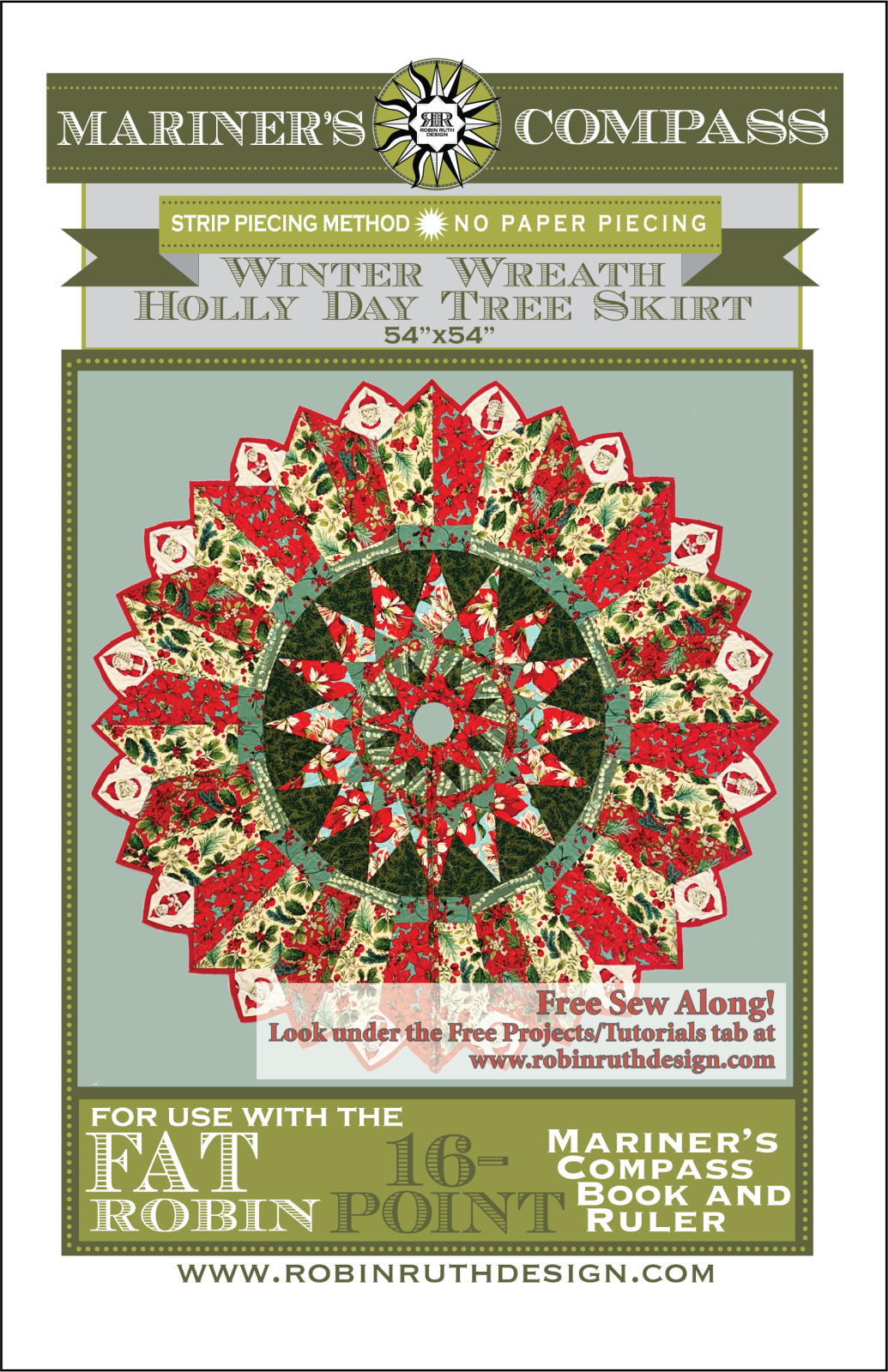 Winter Wreath Tree Skirt Pattern 