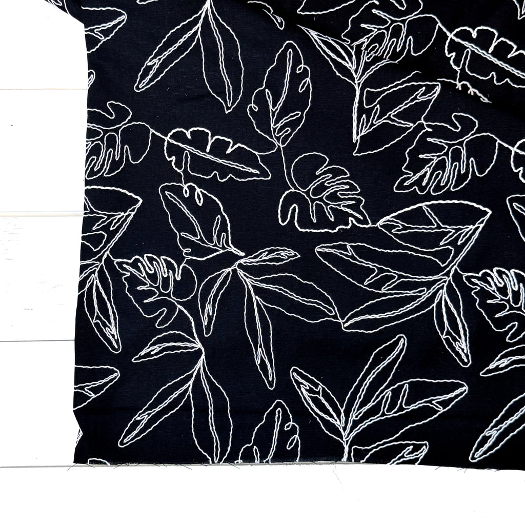 Capri Embroidered Linen Blend - Black