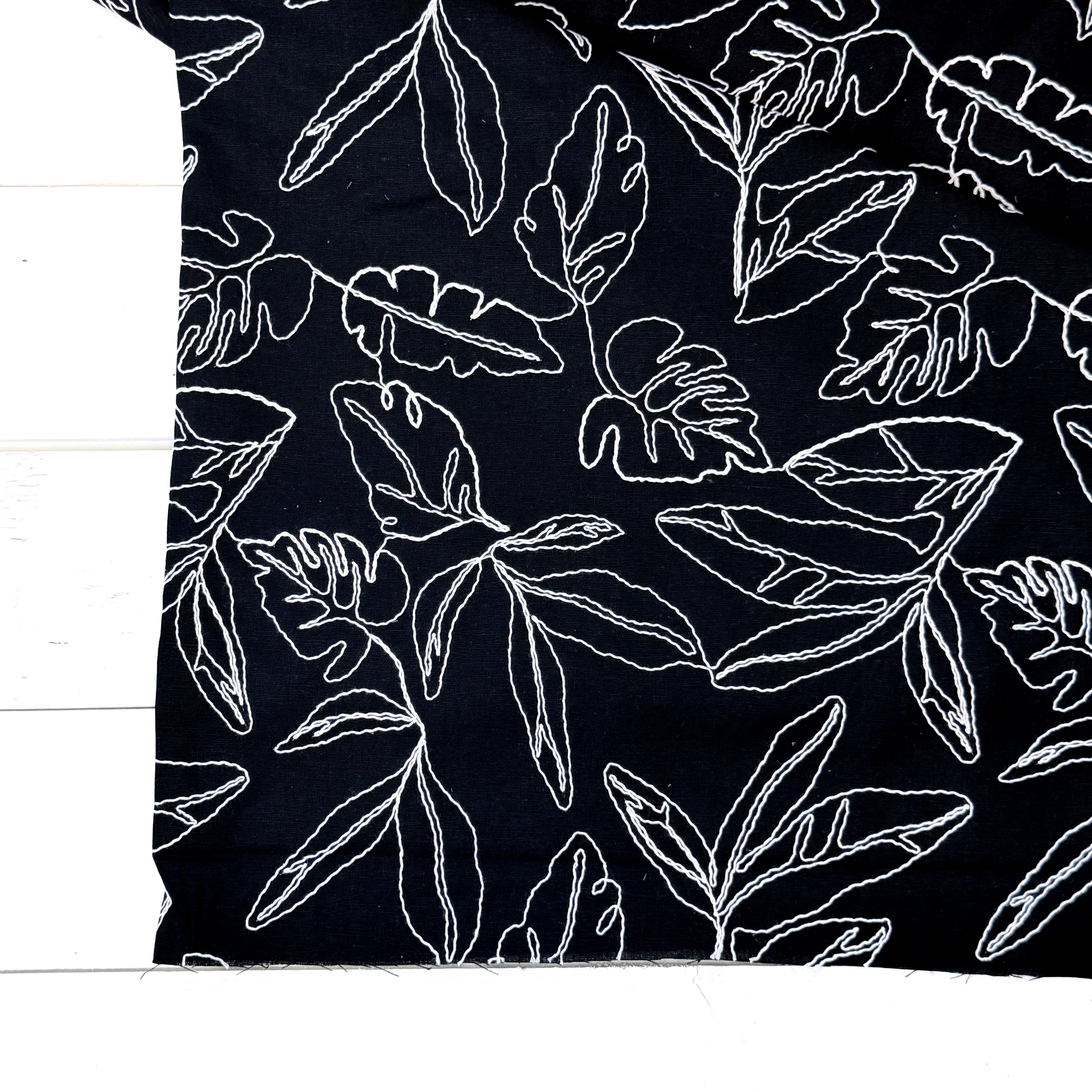 Capri Embroidered Linen Blend - Black