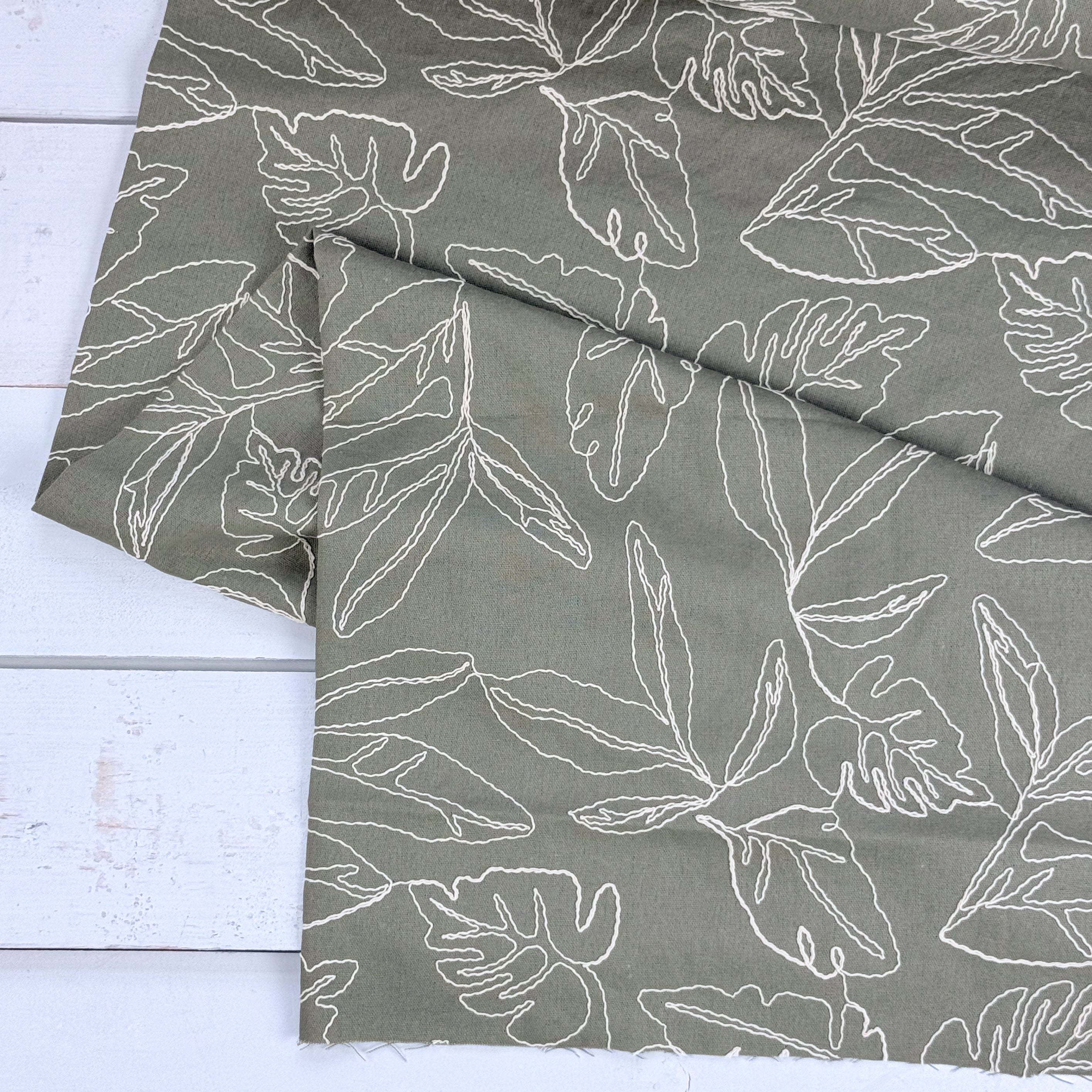 Capri Embroidered Linen Blend - Sage