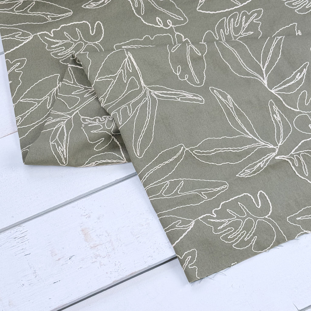 Capri Embroidered Linen Blend - Sage