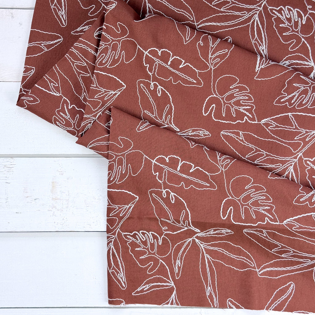 Capri Embroidered Linen Blend - Tobacco