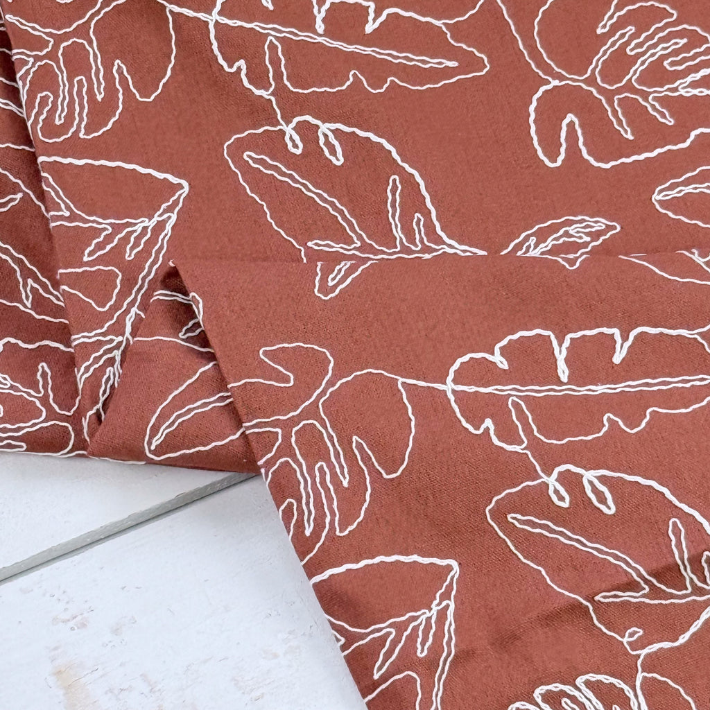 Capri Embroidered Linen Blend - Tobacco