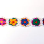 Crochet Floral Trim - 2.3" Wide - Hexagonal - White