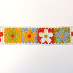 Crochet Floral Trim - 2.3" Wide - White