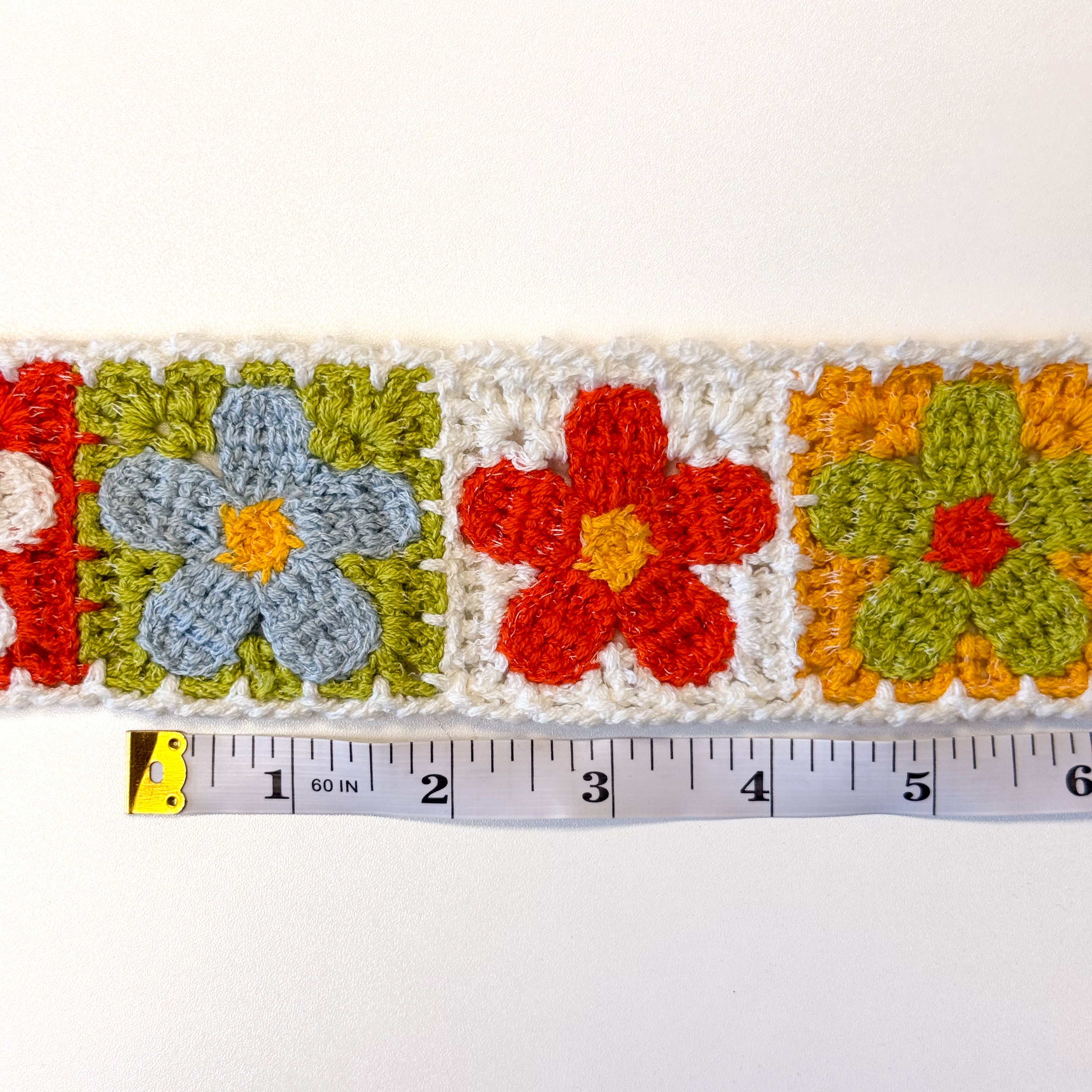 Crochet Floral Trim - 2.3" Wide - White