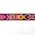 Embroidered Floral Trim - 2" Wide - Black