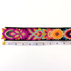 Embroidered Floral Trim - 2" Wide - Black