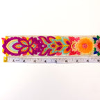 Embroidered Floral Trim - 2" Wide - White