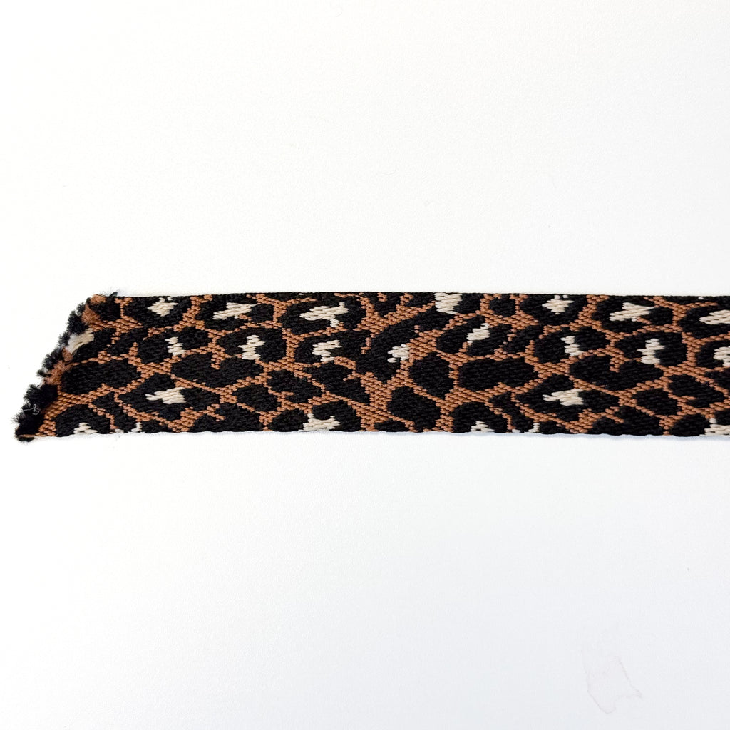 Animal Print Webbing - 1-1/2" wide - Caramel/Black