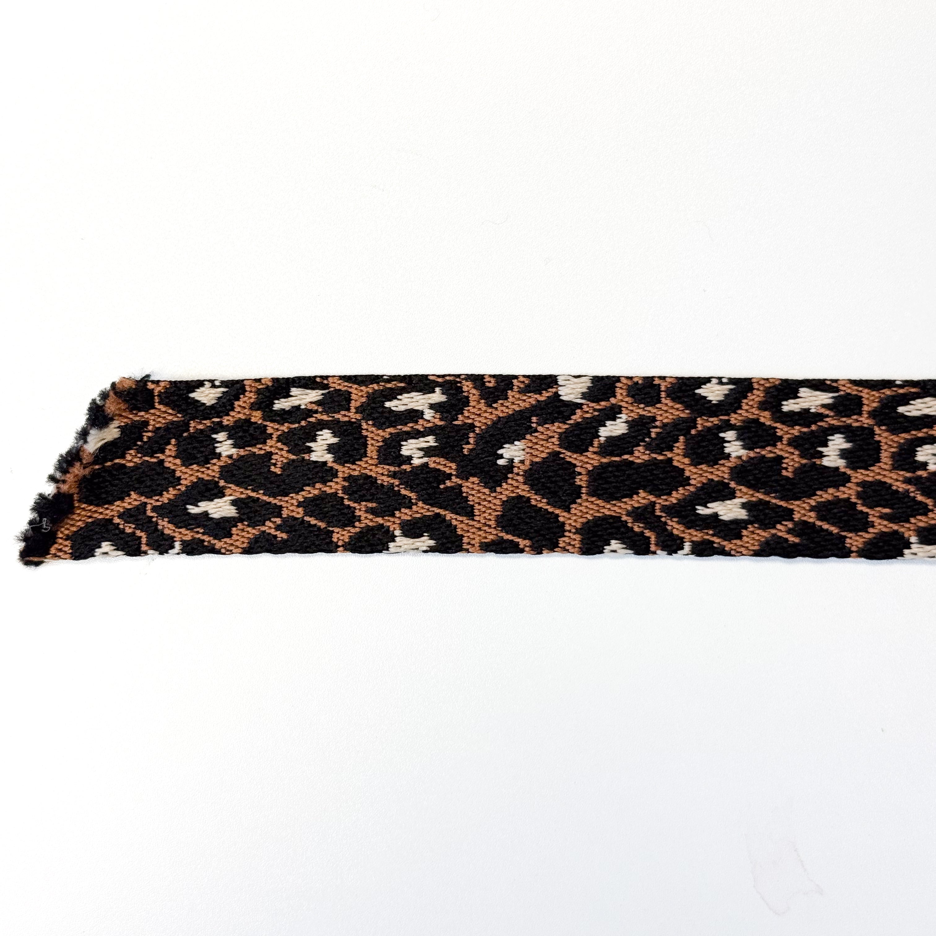 Animal Print Webbing - 1-1/2" wide - Caramel/Black