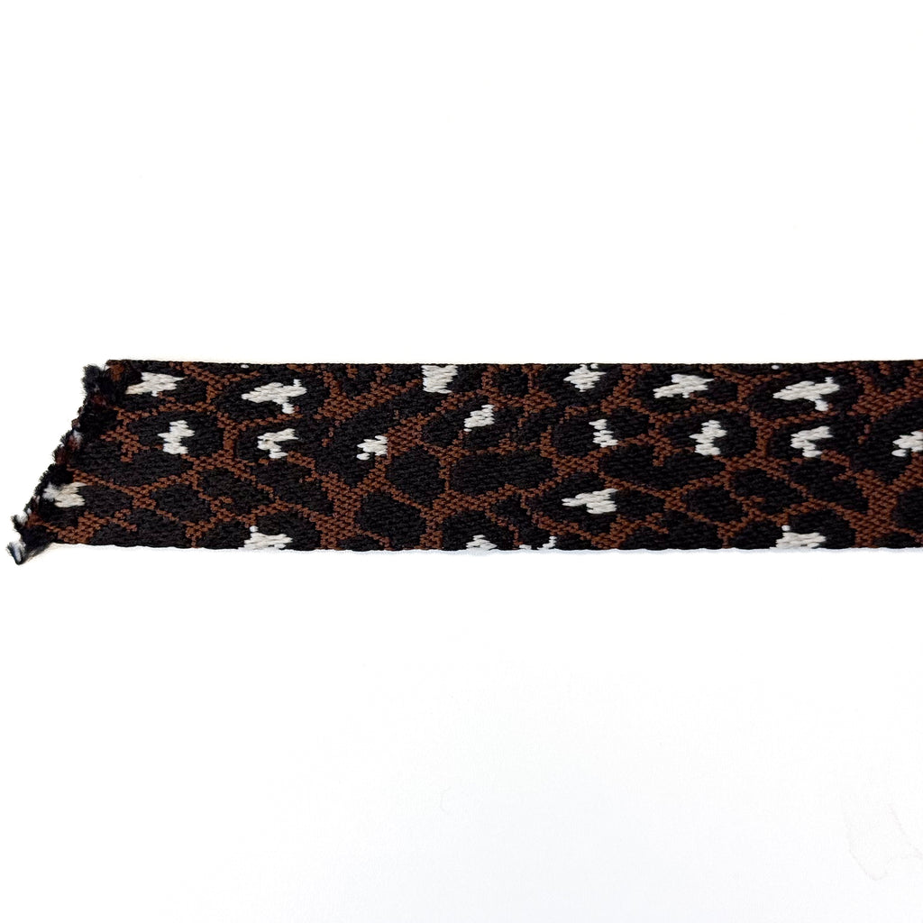Animal Print Webbing - 1-1/2" wide - Dark Brown/Black