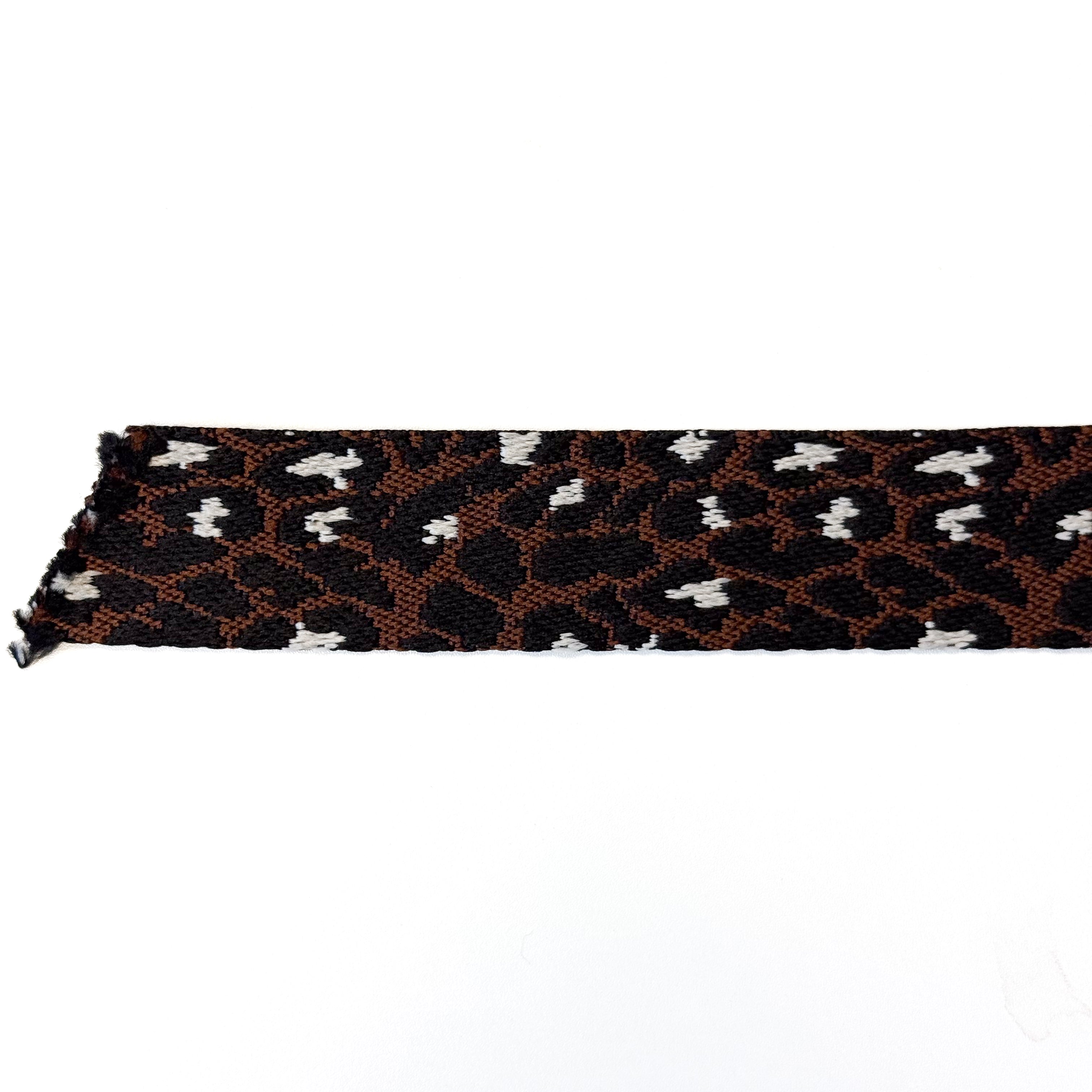 Animal Print Webbing - 1-1/2" wide - Dark Brown/Black