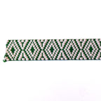 Jacquard Webbing - 1-1/2" wide -Kelly Green and White Diamond (115)
