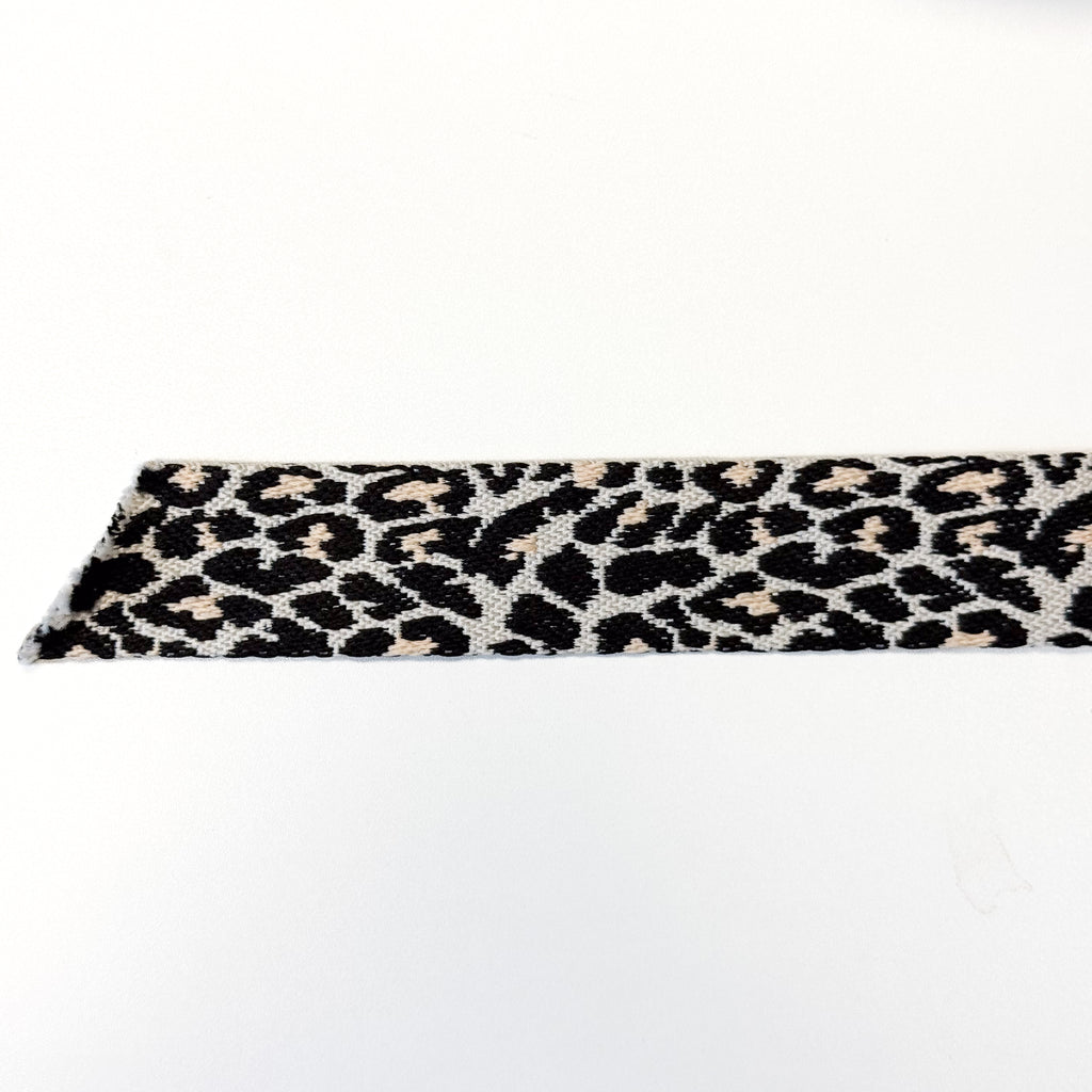 Animal Print Webbing - 1-1/2" wide - Natural/Black