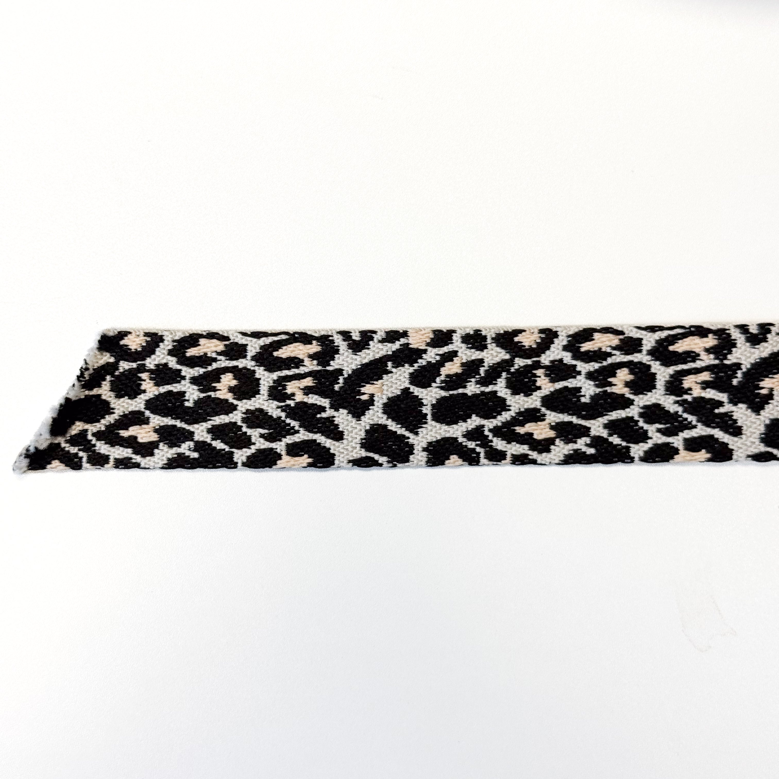 Animal Print Webbing - 1-1/2" wide - Natural/Black