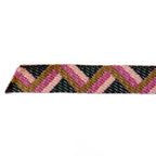 Zig-Zag Webbing - 1" wide - Pink/Green/Gold