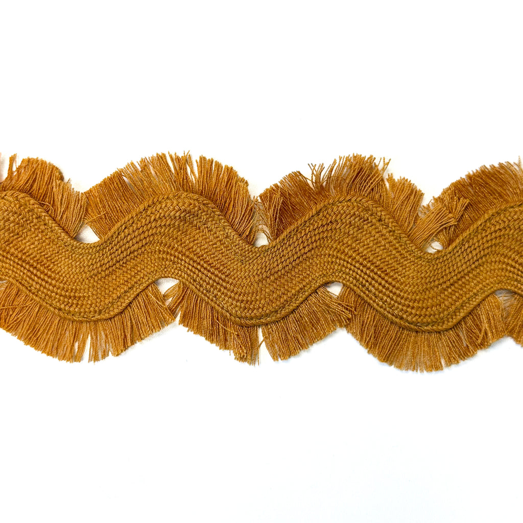 Extra Large Fringed Ric Rac Trim - Gold