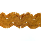 Extra Large Fringed Ric Rac Trim - Gold