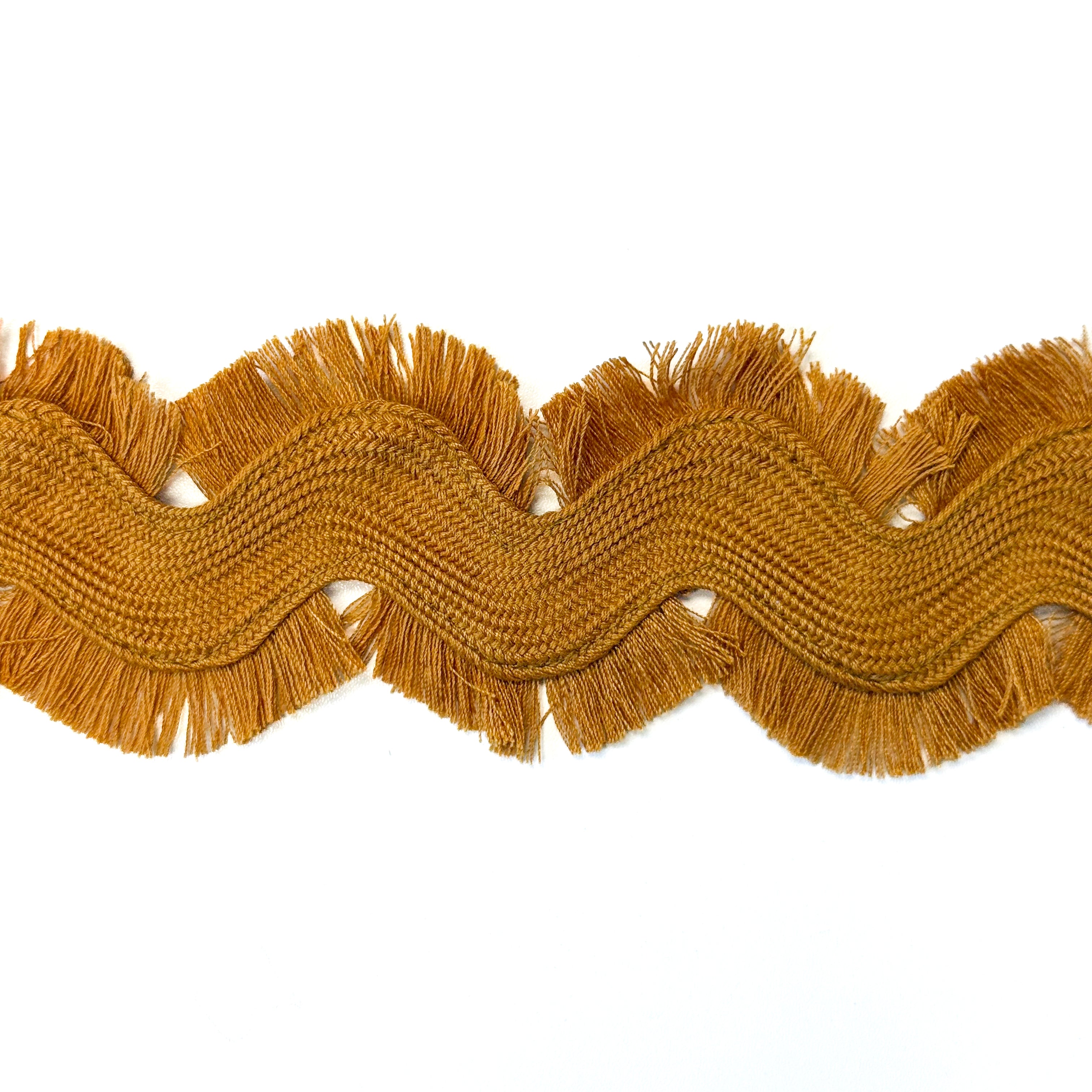 Extra Large Fringed Ric Rac Trim - Gold