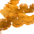 Extra Large Fringed Ric Rac Trim - Gold
