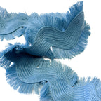 Extra Large Fringed Ric Rac Trim - Dusty Blue