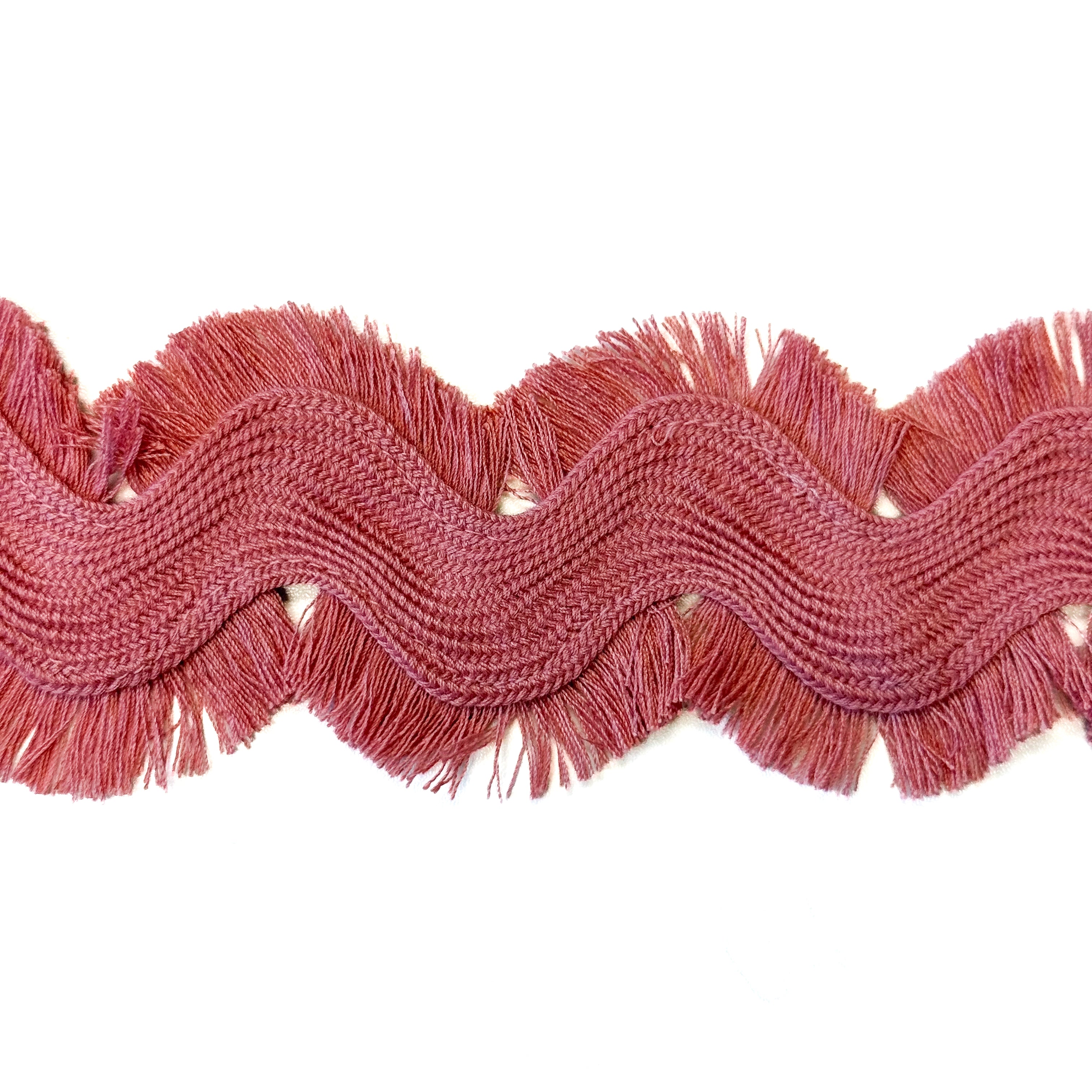 Extra Large Fringed Ric Rac Trim - Dusty Pink