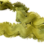 Extra Large Fringed Ric Rac Trim - Olive