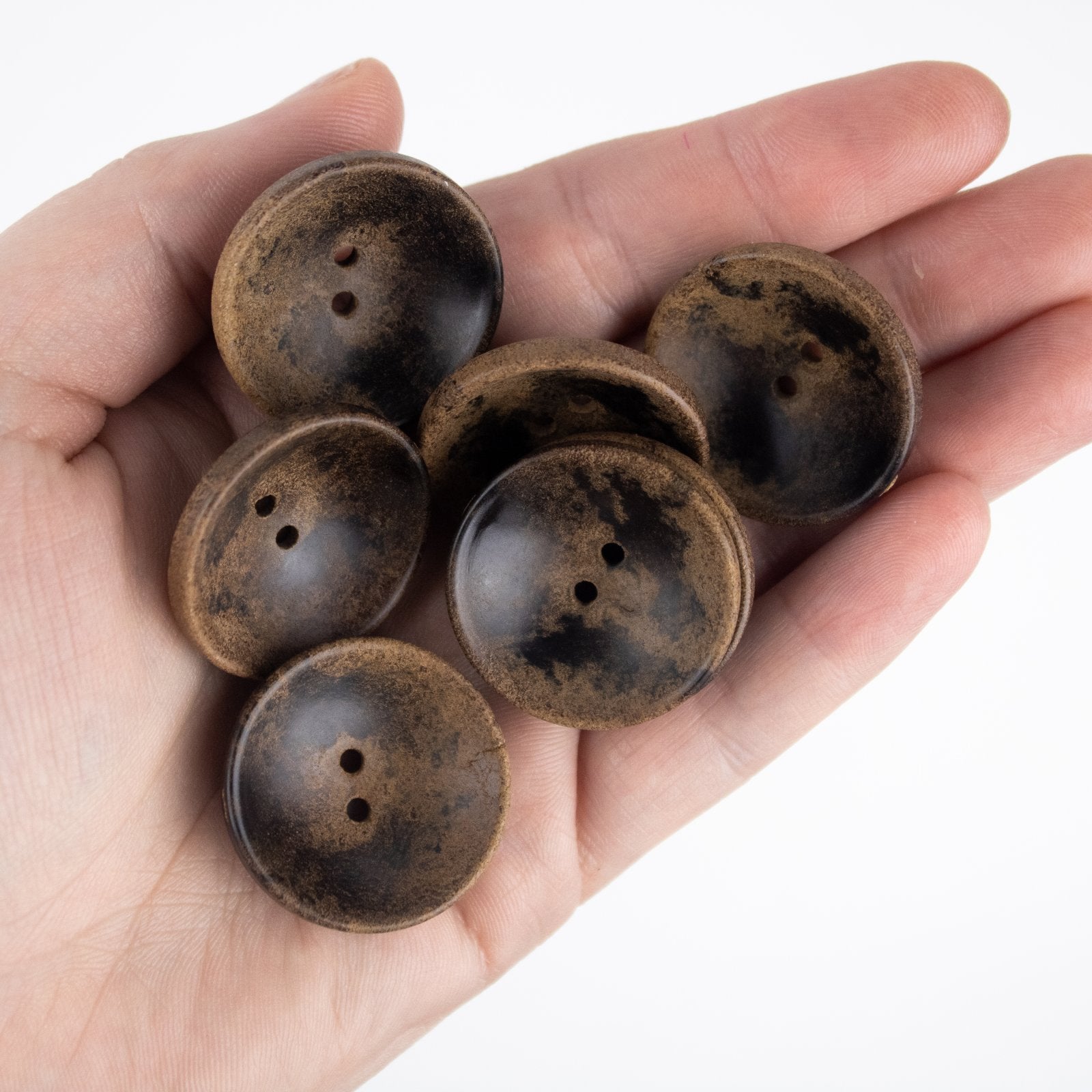 1" Wood Button - Brown