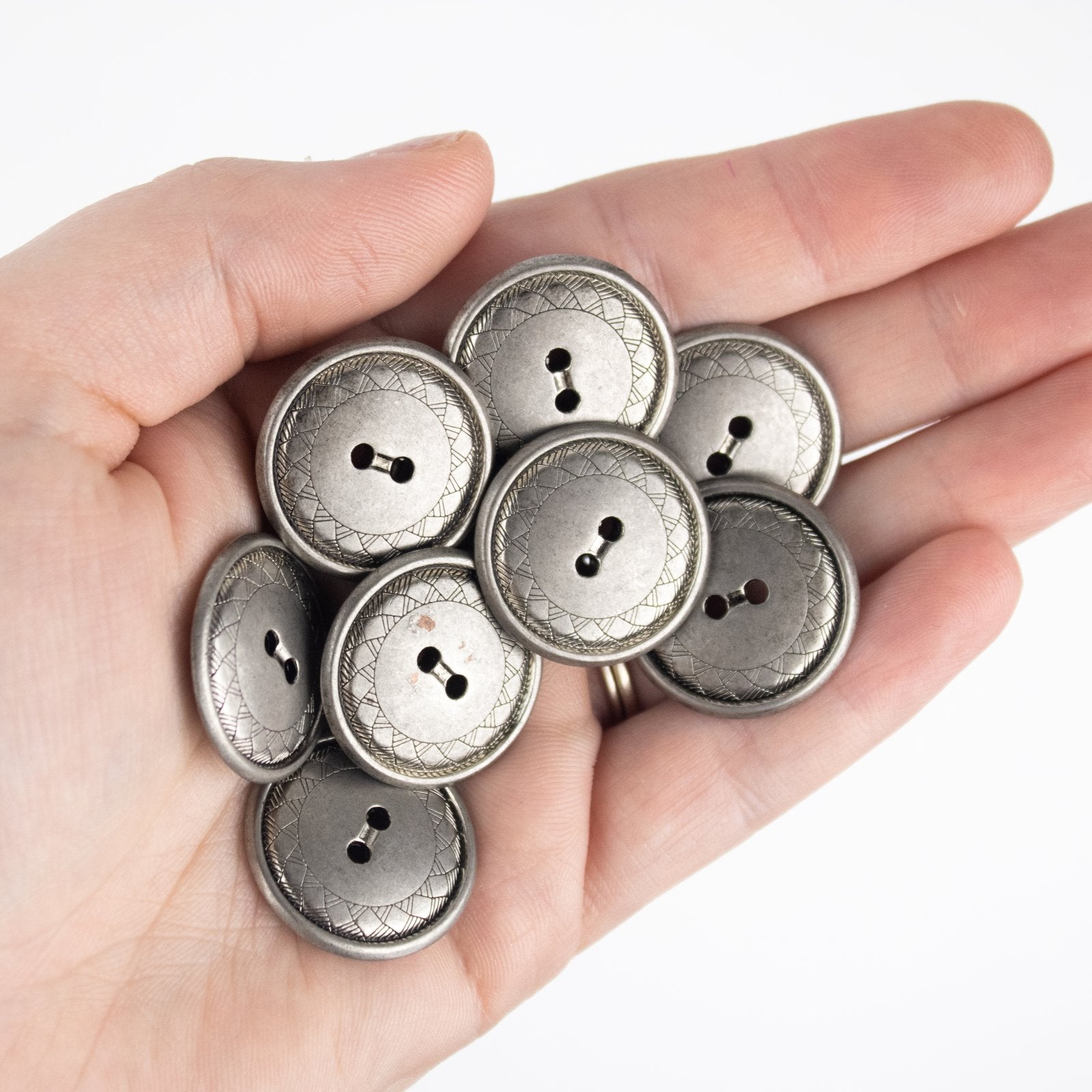 1" Full Metal Button - Dull Silver