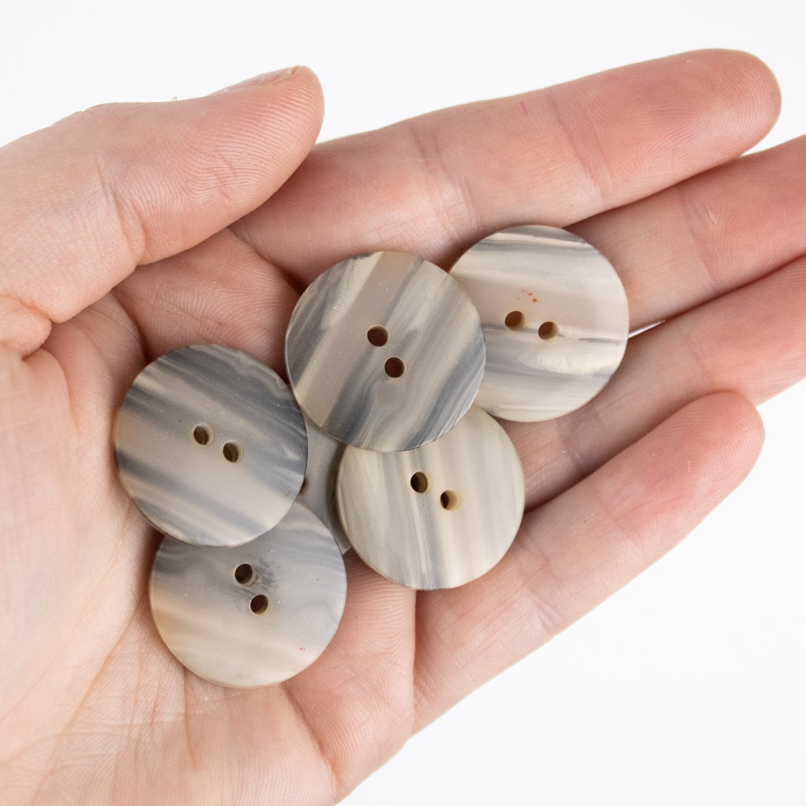 1" Polyester Button - Shiny Beige