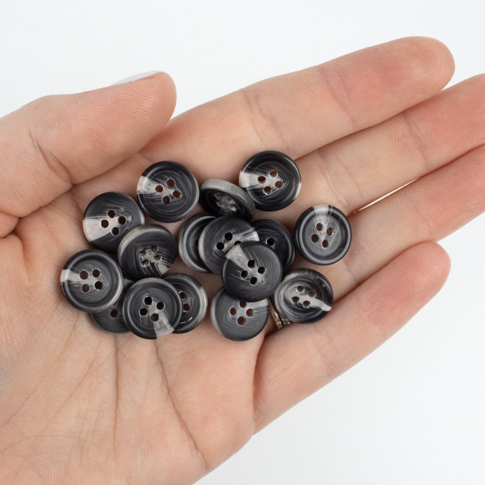 1/2" Fashion Button - Tortiseshell - Black